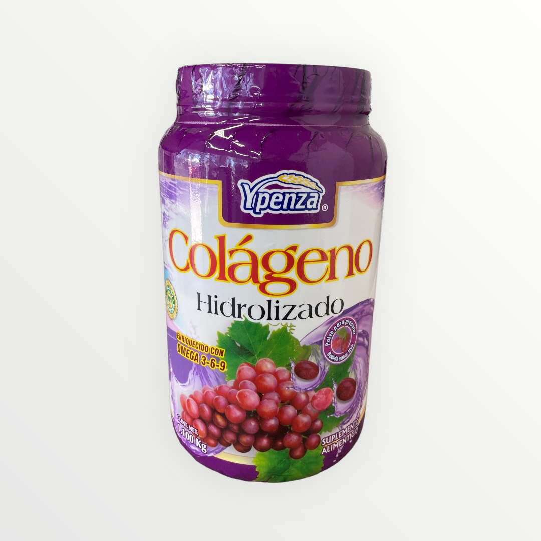 💜 Colágeno Hidrolizado Sabor Uva – 1.1 kg Ypenza