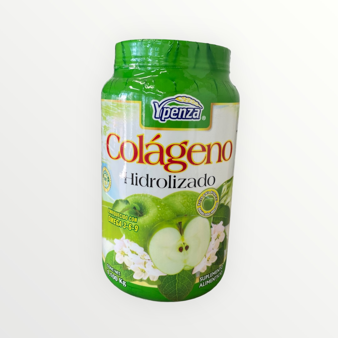 🍏 Colágeno Hidrolizado Sabor Manzana Verde – Ypenza (1.1 kg)