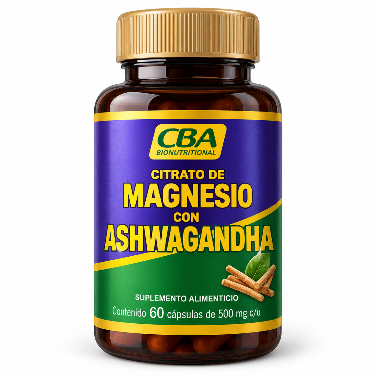 Citrato de Magnesio con Ashwagandha | 60 cápsulas | CBA