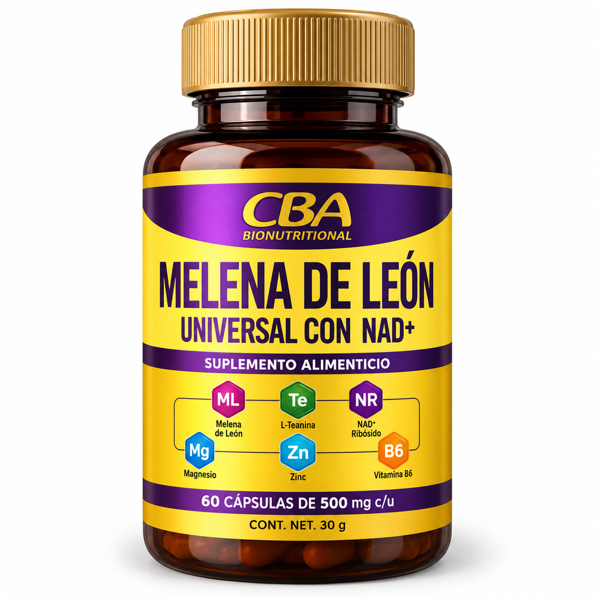 Melena de León Universal con NAD+ | 60 cápsulas | CBA