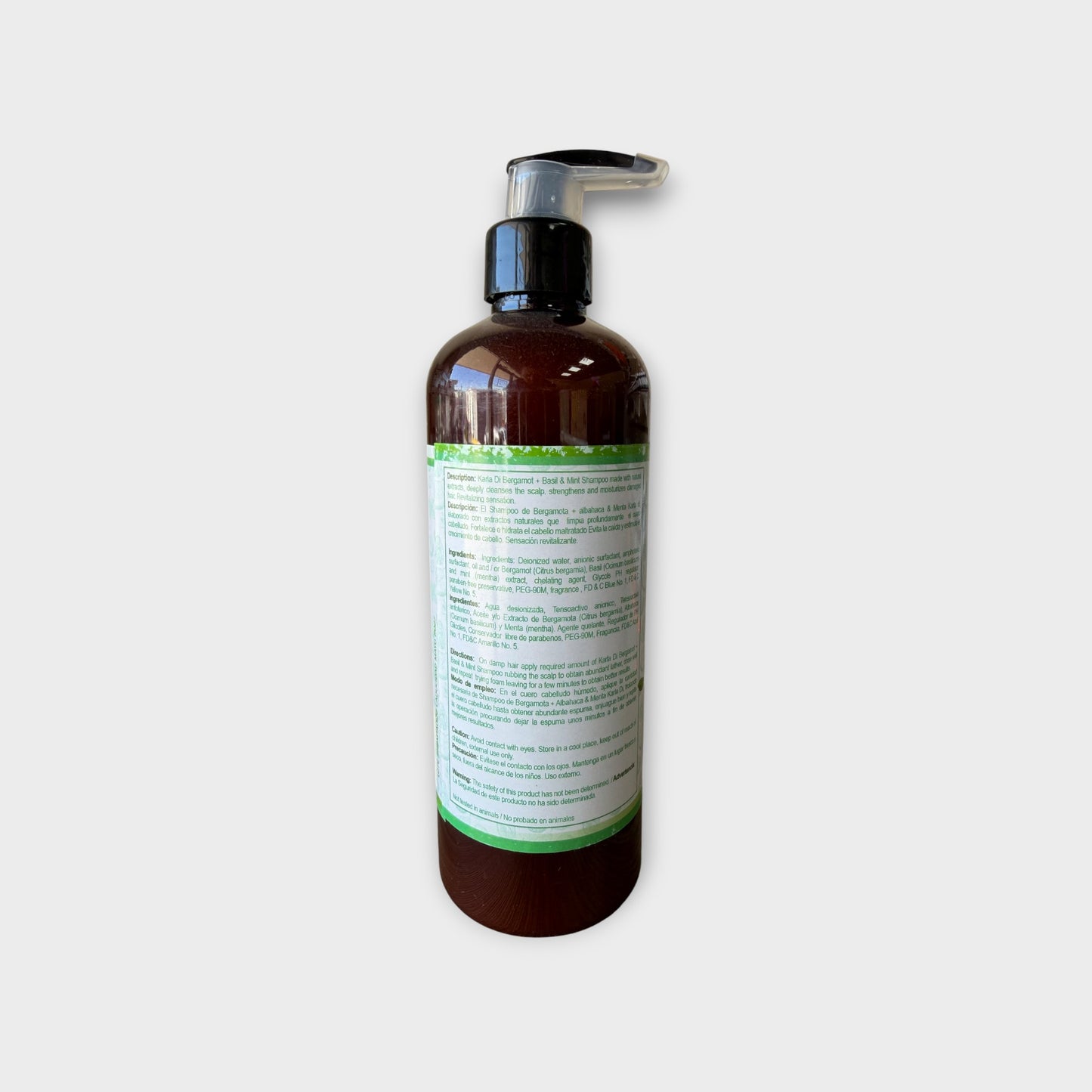 💆♀️ Shampoo de Bergamota + Albahaca + Menta – Karla Di (500 ml)