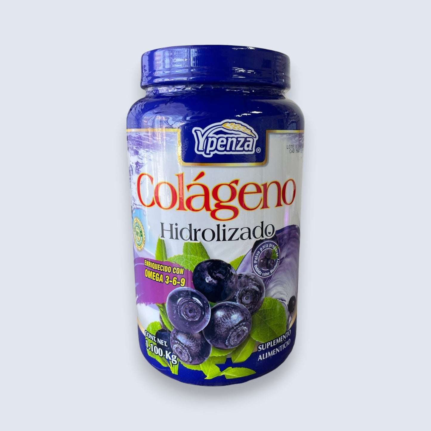 💜 Colágeno Hidrolizado en Polvo Sabor Blueberry – Ypenza (1.1 kg)