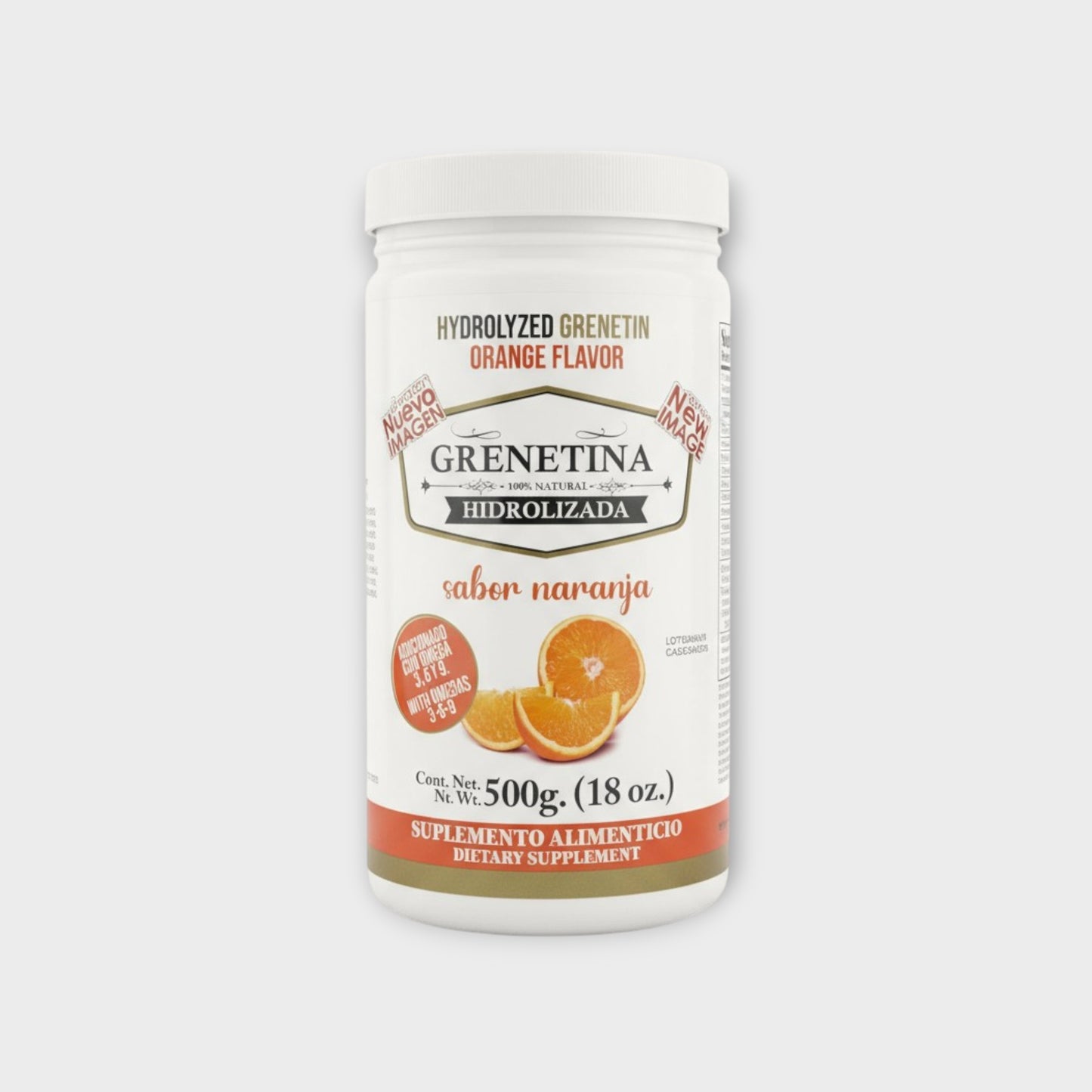 🍓 Grenetina Hidrolizada Sabor Naranja – Dragon King (500 g)