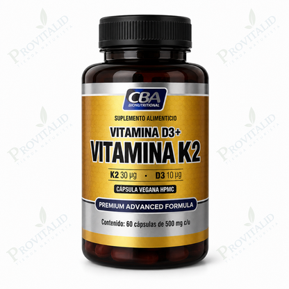 Vitamina D3 + Vitamina K2 Premium | Apoyo para Huesos, Sistema Inmunológico y Salud Cardiovascular | 60 Cápsulas Veganas