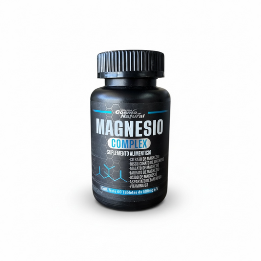 Magnesio Complex | 6 Formas de Magnesio + Vitamina D3 | Apoyo Muscular, Nervioso y Descanso | 60 Tabletas