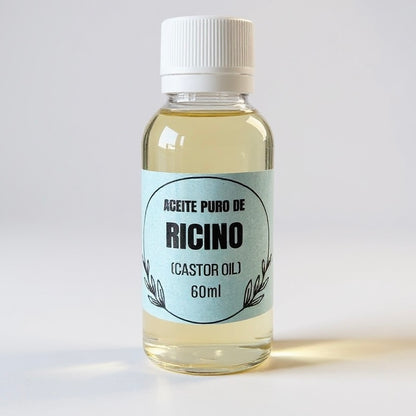 Aceite Puro de Ricino (Castor Oil) Grado Alimenticio | 100% Natural | 60 ml