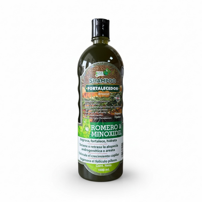 Shampoo de Romero con Minoxidil | Fortalece, Estimula el Crecimiento y Ayuda a Reducir la Caída del Cabello | 1 Litro