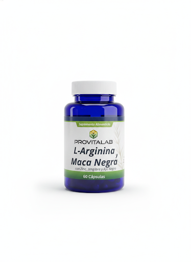 L-Arginina y Maca Negra con Zinc | Fórmula con Jengibre y Ajo Negro | Energía y Vitalidad | 60 Cápsulas