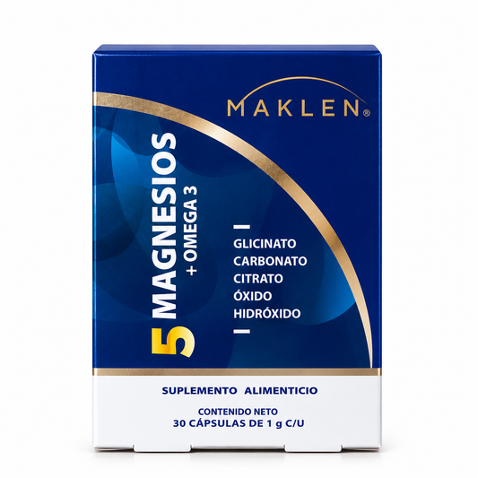 ⚡ 5 Magnesios | 30 cápsulas | Maklen