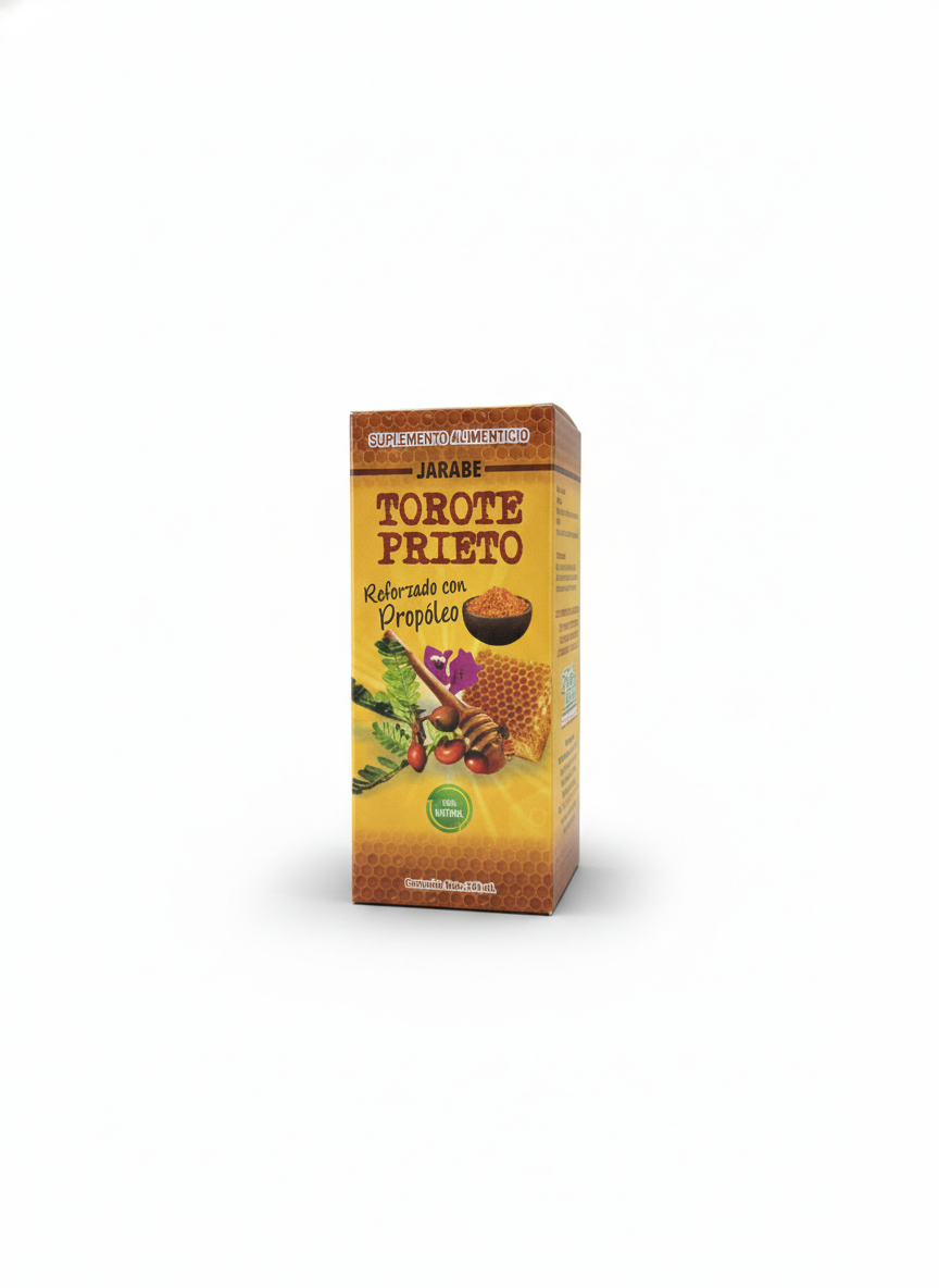 Jarabe de Torote Prieto con Propóleo y Miel de Abeja | Apoyo para la Garganta y Bienestar Respiratorio | Con Vitamina C