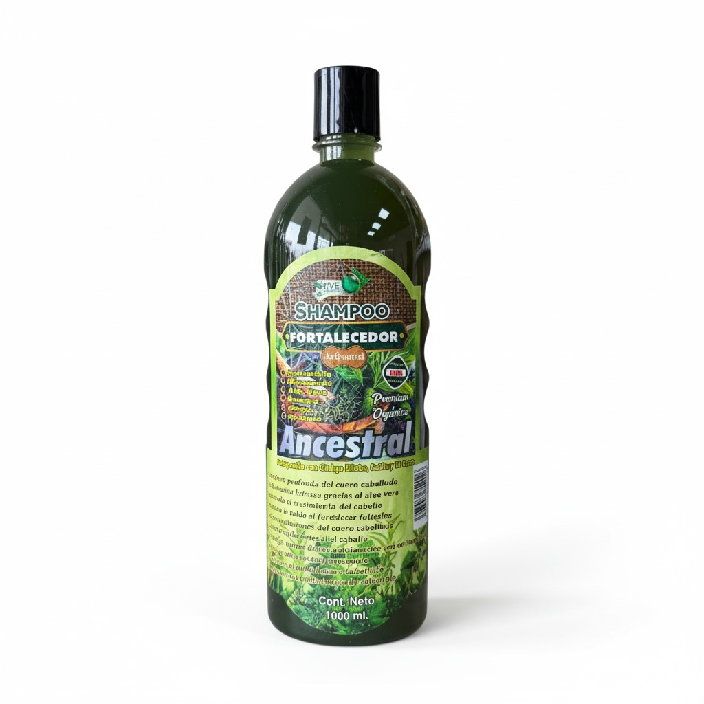 Shampoo Fortalecedor Ancestral | Romero, Aloe Vera y Ortiga | Limpieza Profunda, Fortalece el Cabello y Favorece su Crecimiento | 1 Litro
