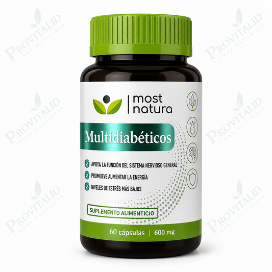 Multidiabéticos 600 mg | Multivitamínico Completo | 60 Cápsulas