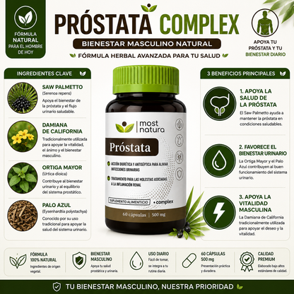Próstata Complex | Soporte Natural para la Salud Masculina | 60 Cápsulas
