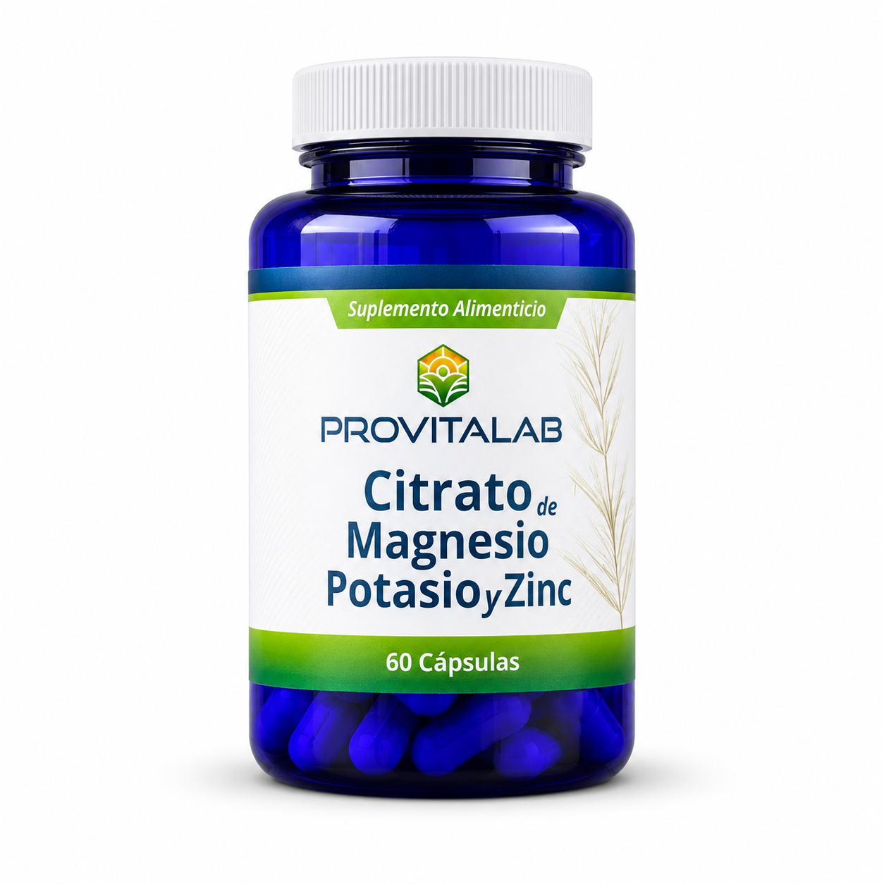 Citrato de Magnesio + Potasio + Zinc | 60 Cápsulas | Soporte Muscular y Bienestar Diario