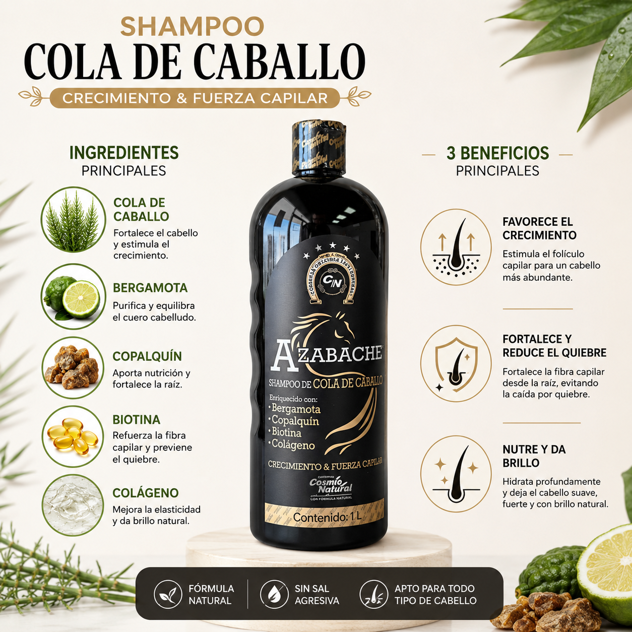 Shampoo de Cola de Caballo | Crecimiento, Fuerza y Reparación Capilar