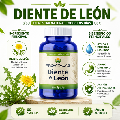 Diente de León Provitalab 60 Cápsulas | Apoyo Digestivo, Hepático y Bienestar Natural