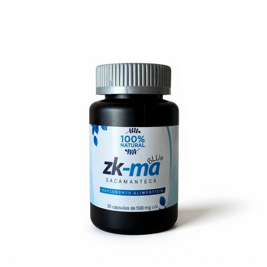 ZK-MA Blue®️ Sacamanteca | Fórmula Herbal con Carnitina, Té Verde y Diente de León | 30 Cápsulas