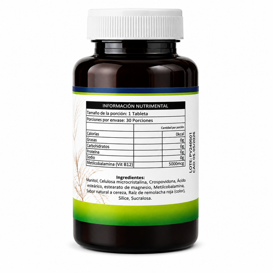 💊 Vitamina B12 5000 mcg – Provitalab (30 tabletas)