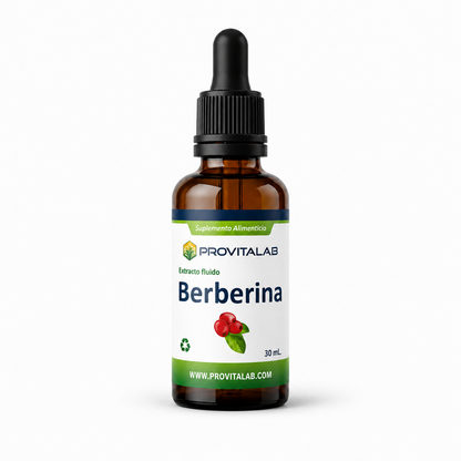Berberina Líquida 30 mL | Extracto Fluido de Berberina 100% Pura