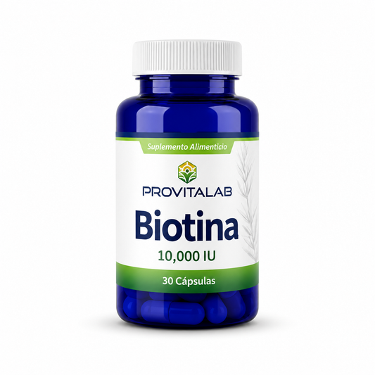 💖 Biotina 10,000 IU 30 Cápsulas – Provitalab