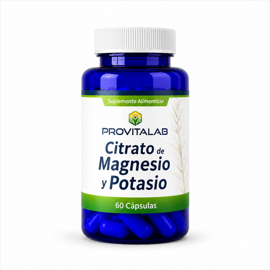 ⚡ Citrato de Magnesio + Potasio – Provitalab (60 cápsulas)