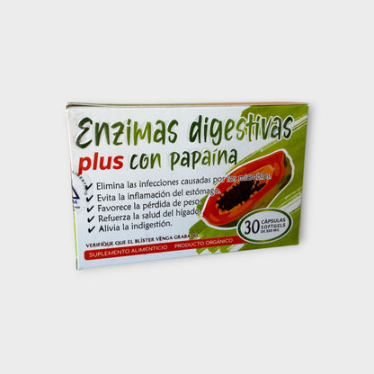 🌿 Enzimas Digestivas – 30 cápsulas softgel (550 mg) SIOUX