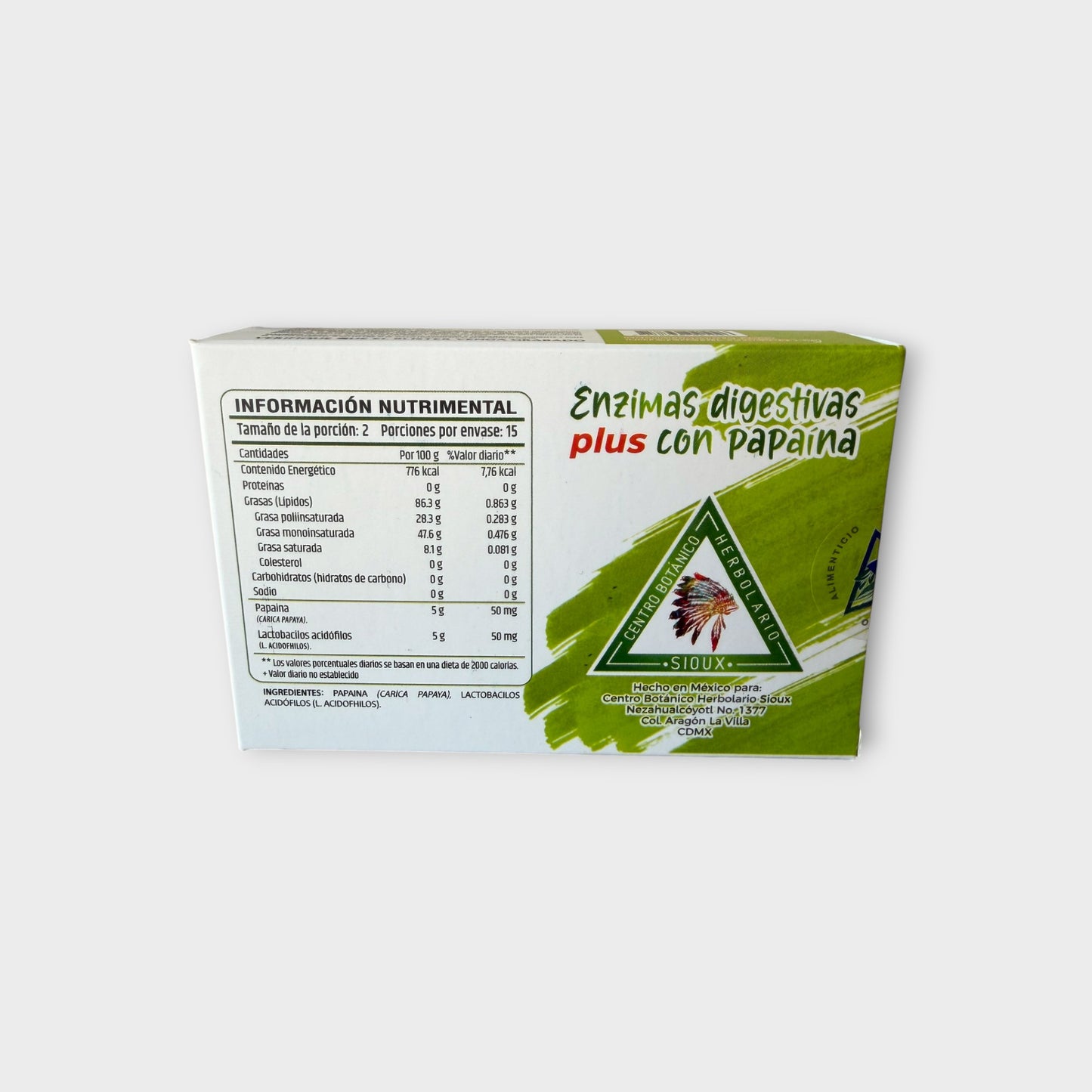 🌿 Enzimas Digestivas – 30 cápsulas softgel (550 mg) SIOUX