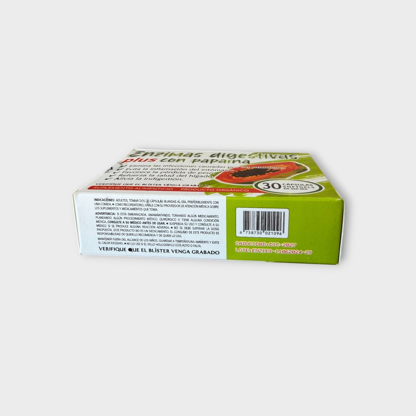 🌿 Enzimas Digestivas – 30 cápsulas softgel (550 mg) SIOUX