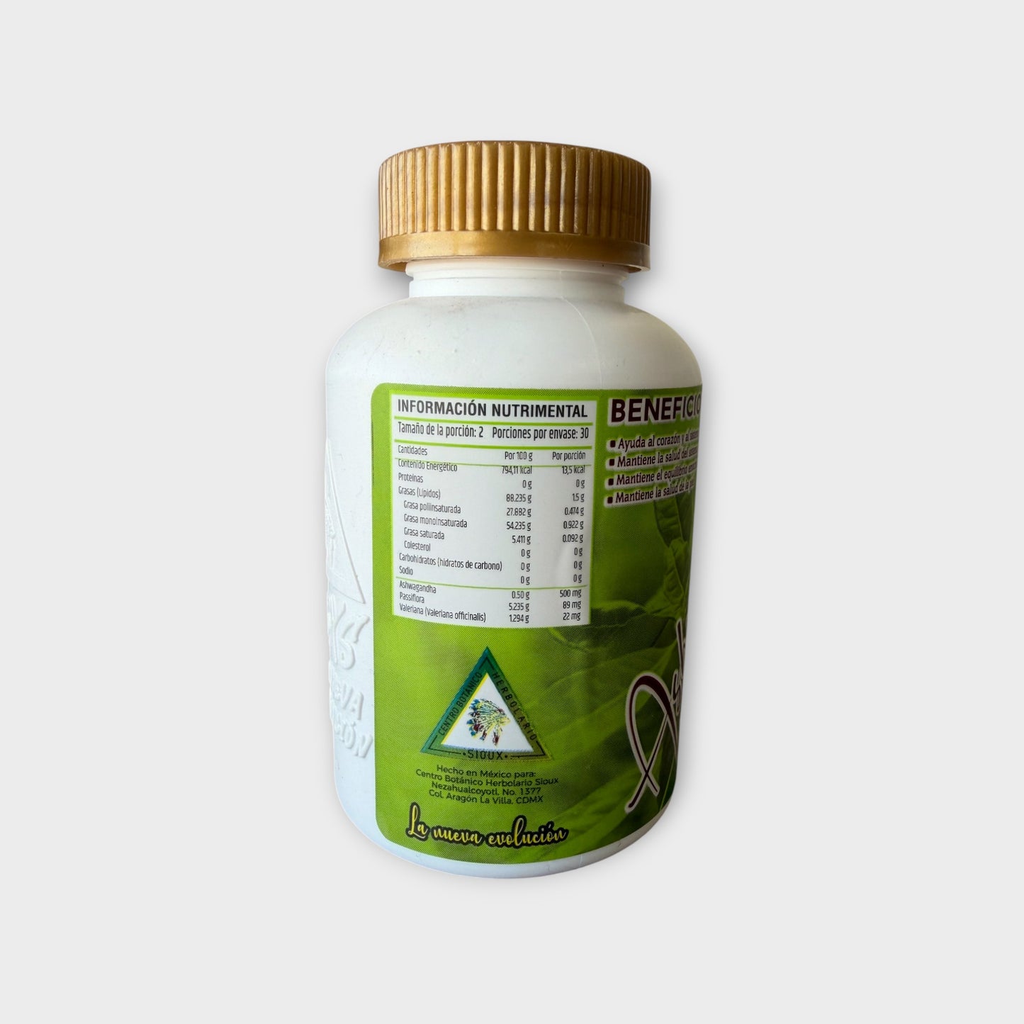 🌿 Ashwagandha reforzada con Valeriana y Pasiflora – Sioux (60 cápsulas)