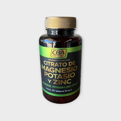 ⚡ Citrato de Magnesio + Potasio + Zinc – 60 tabletas