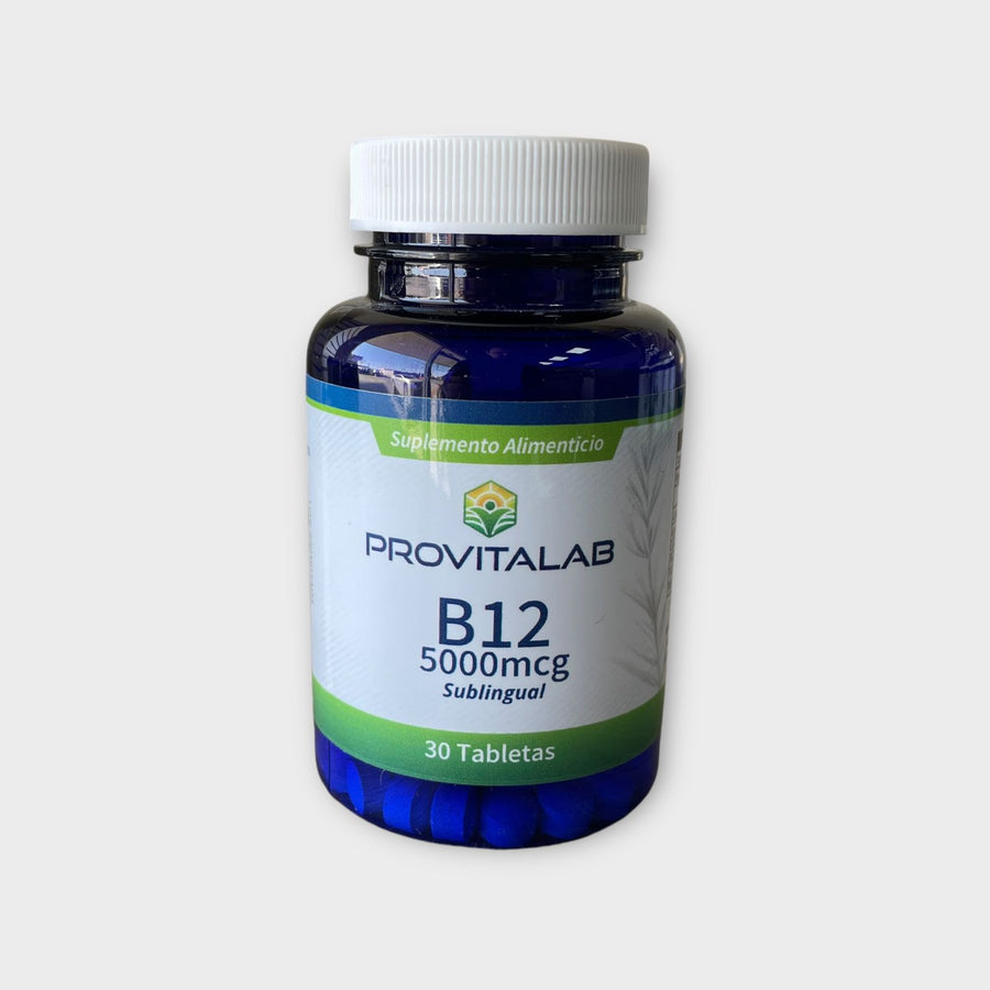 Vitamina B12 5000 mcg Provitalab, frasco con 30 tabletas