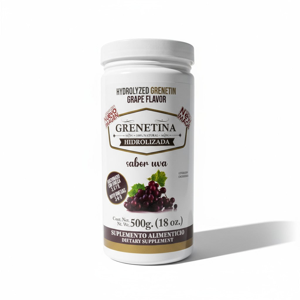 🍓 Grenetina Hidrolizada Sabor Uva – Dragon King (500 g)